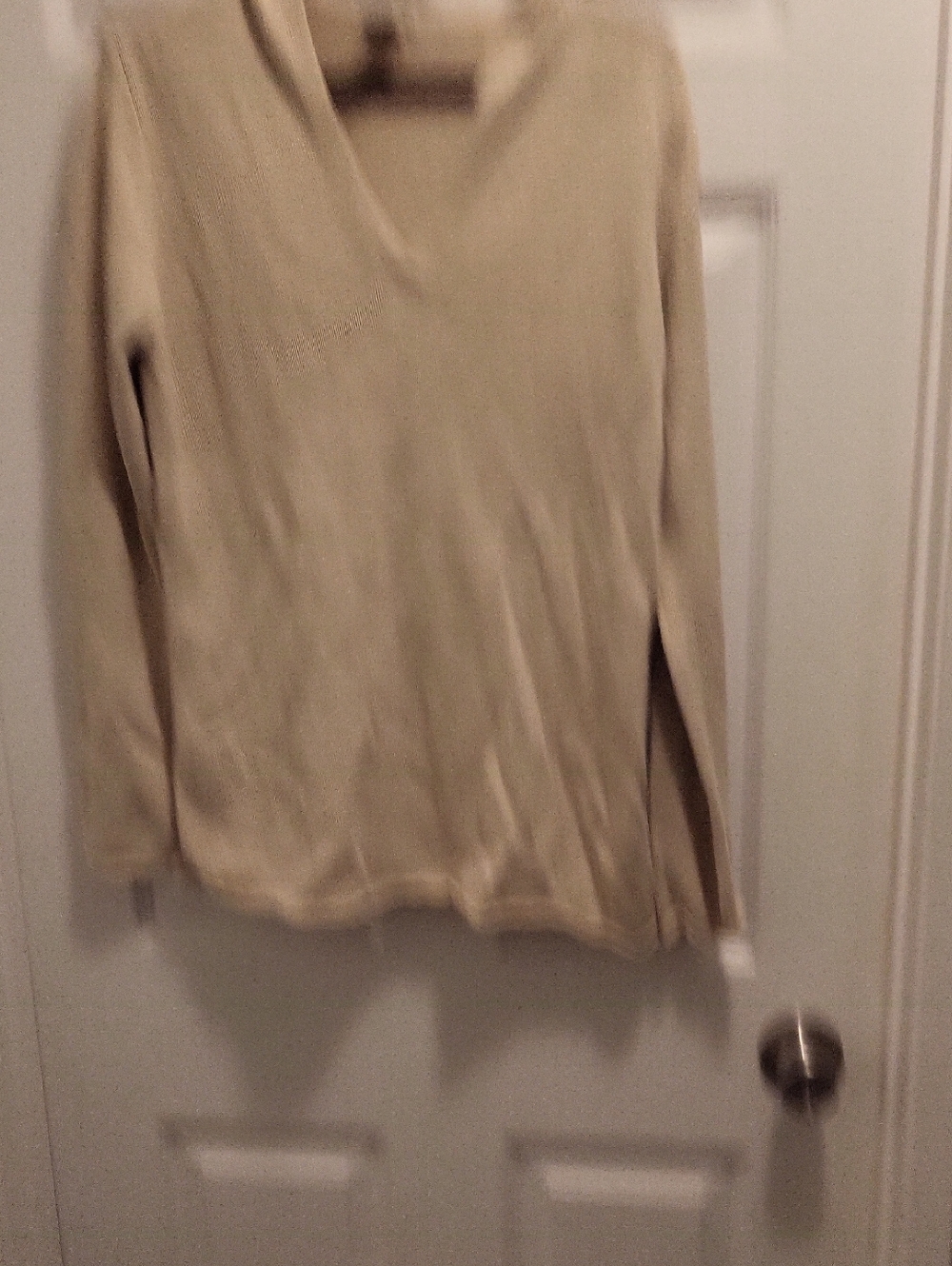 L.L. Bean Beige V-Neck Sweater